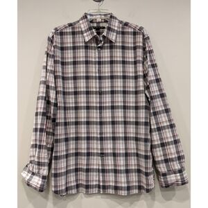 John Varvatos Plaid Long Sleeve Button Down Shirt Size Medium